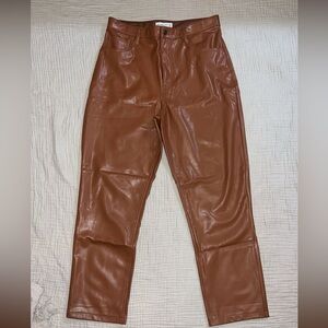 Abercrombie Curve Love Vegan Leather 90s Straight Pants